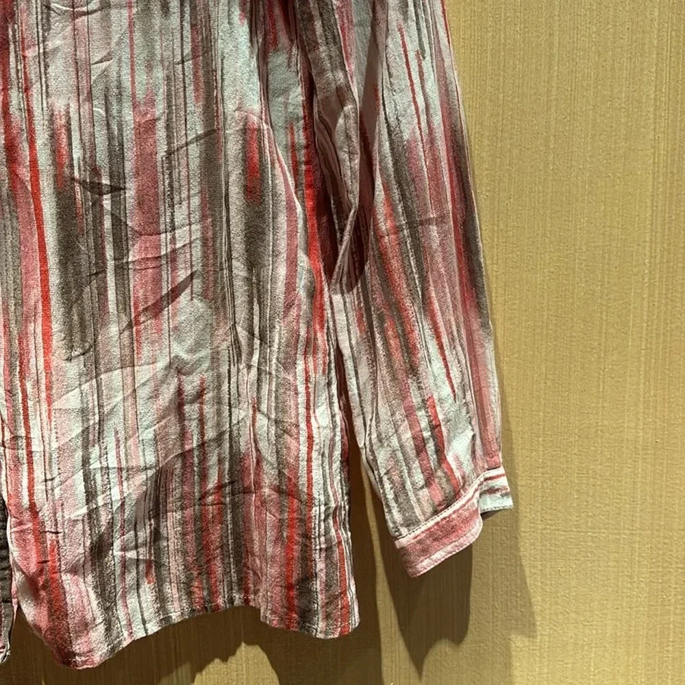 J. Jill Women's Pink Long Sleeve Button Up Silk Blend Blouse Shirt Size XS